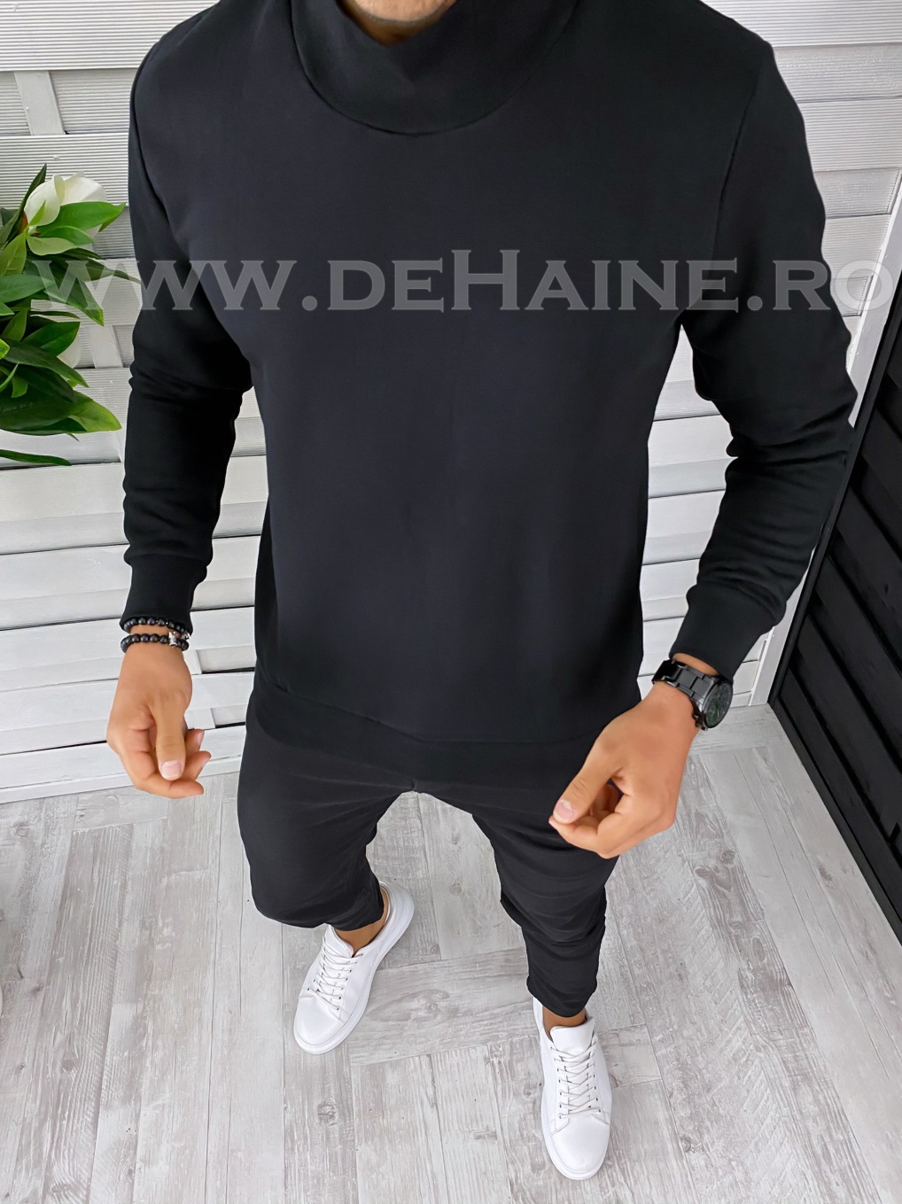 Bluza barbati neagra slim fit 2660 o1-2